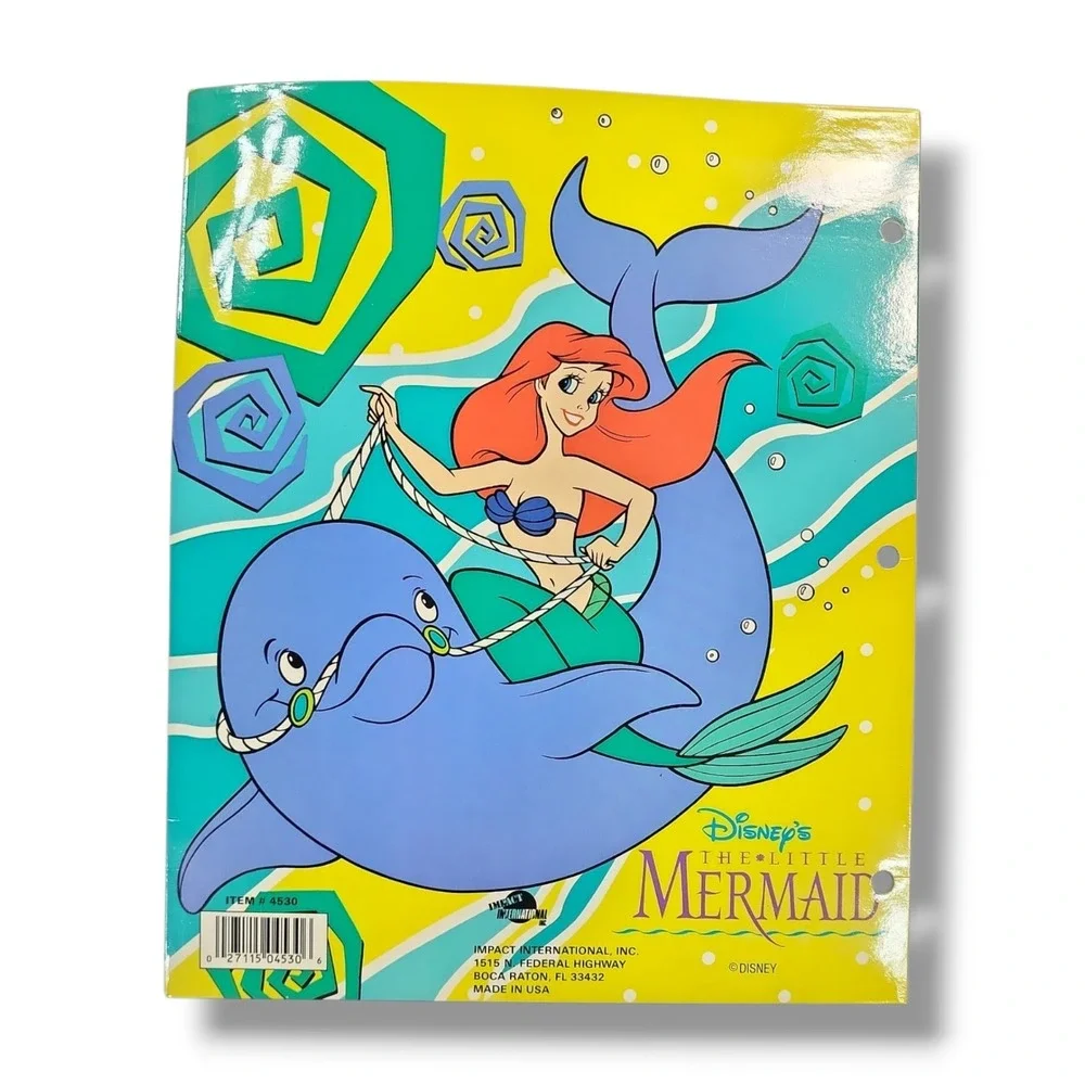 3 Vintage 90s‎ The Little Mermaid Pocket Folder Impact International EUC